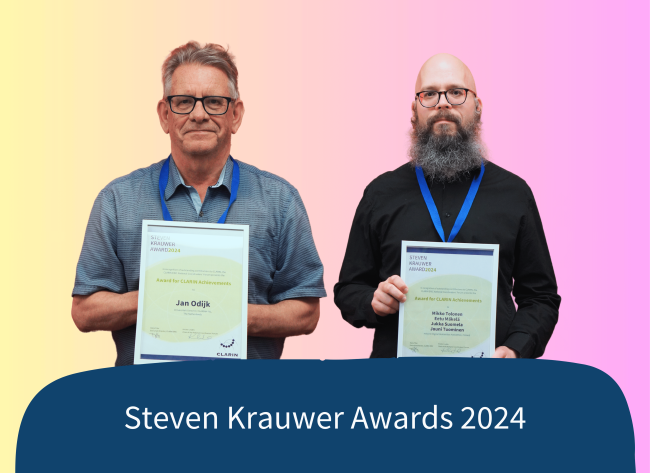 Steven Krawer awards winners picture: Winners Jan Odijk (left), and Juoni Tuominen (right)